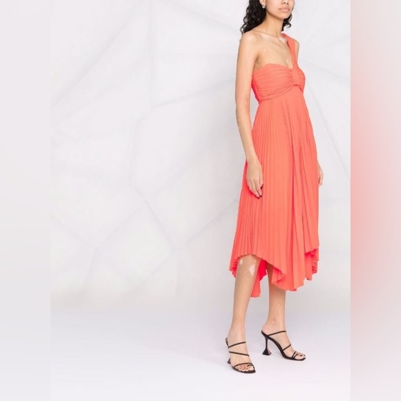 A.L.C one-shoulder plisse dress size 0 - Picture 5 of 16
